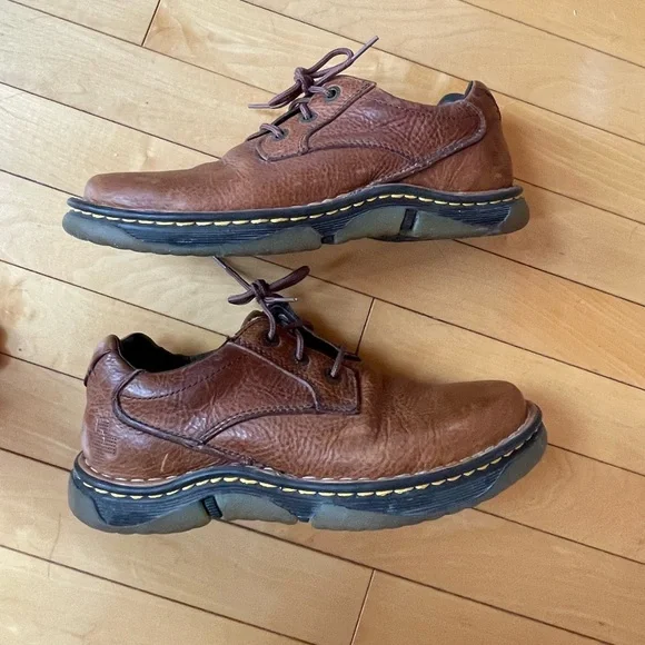 Women9 men8 Oxford Docs shoe lace tan vintage leather Dr. Martens yellow s… - Picture 6 of 10